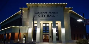 white lights on Dardenne Prairie City Hall