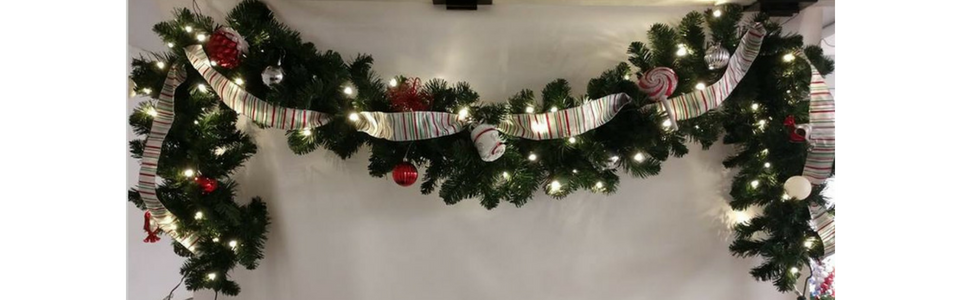 Decorated Christmas garland 