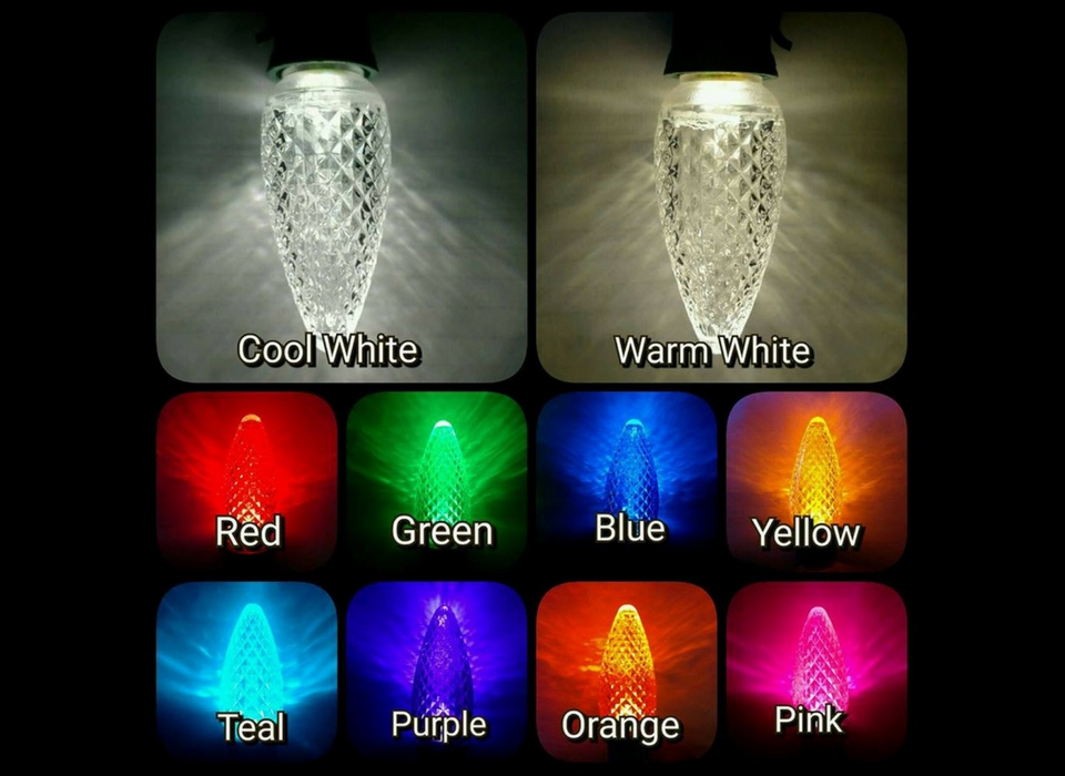 variety of Christmas light color options