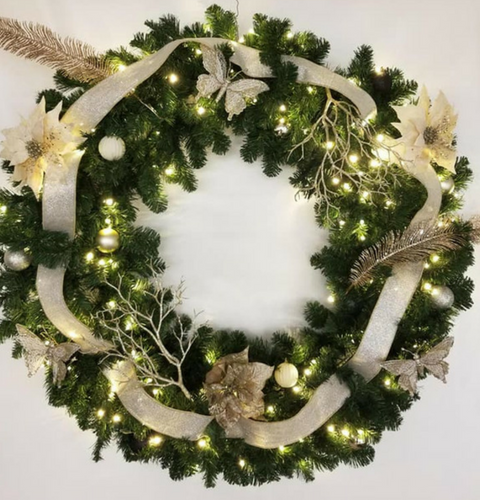White and gold Christmas wreath 