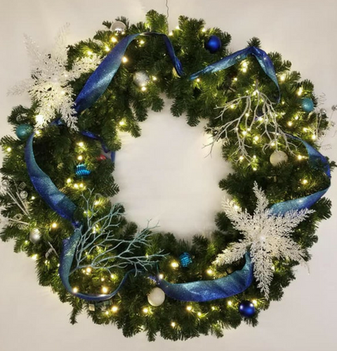 Blue snowflake Christmas wreath 
