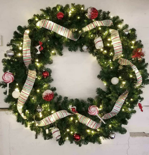 Candy themed Christmas wreath 